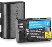 ENEGON 2X LP-E6 LP-E6N Batterie 3000mAh Li-ION Compatible avec Les appareils Photo numériques EOS 5D Mark II, DS Mark III, 5D Mark IV, 5DS, 5DS R, 6D, 7D, 7D Mark II, 7D Mark III, 80D, 70D, 60D