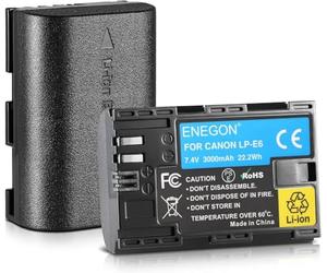 ENEGON 2X LP-E6 LP-E6N Batterie 3000mAh Li-ION Compatible avec Les appareils Photo numériques EOS 5D Mark II, DS Mark III, 5D Mark IV, 5DS, 5DS R, 6D, 7D, 7D Mark II, 7D Mark III, 80D, 70D, 60D