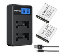 ENEGON Batterie pour NP-45 NP-45A NP-45B NP-45S (1200mAh 2-Pack) et kit de Chargeur Compatible avec Fujifilm INSTAX Mini 90 Olympus Li-40B Li-42B Nikon EN-EL10 Fuji FinePix J10 J15 J100 J110w
