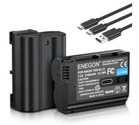 ENEGON Batteries de Remplacement EN-EL15/EL15C USB-C 2100mAh (x2) + câble 2-en-1 pour Nikon D7100 D750 D7000 D7200 D610 D880 D810 D800 D600 D800e D810a Z5 Z6 Z7 Z8 ZF.