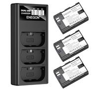 ENEGON Batteries LP-E6 (3 × 3000 mAh) avec chargeur à 3 emplacements avec affichage LCD, compatible avec Canon EOS 5D, EOS 5D Mark II, EOS 6D, 7D, 60D, 70D, 80D, 90D, XC10, XC15