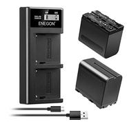 ENEGON Batteries NP - F970 (8400 MAh, 2 Pièces) Et Kit Chargeur LCD, Compatibles avec Les Batteries Sony NP - F930, NP - F950 Et NP - F960