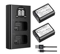 ENEGON Batteries NP-FW50（2x1300mAh） Rechargeables et Chargeur LCD Intelligent USB Compatible avec Sony Alpha ZV-E10, A6500, A6400, A6300, A6000, A7, A7S, A7S II, A5100, A5000, et Sony NEX Série 3/5/7