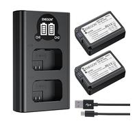 ENEGON Batteries NP-FW50（2x1300mAh） Rechargeables et Chargeur LCD Intelligent USB Compatible avec Sony Alpha ZV-E10, A6500, A6400, A6300, A6000, A7, A7S, A7S II, A5100, A5000, et Sony NEX Série 3/5/7