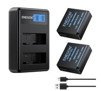 ENEGON DMW-BLE9 DMW-BLG10 Lot de 2 Batteries 1200mAh et Chargeur, Câble USB-C et écran LCD, pour Panasonic Lumix DC-LX100 II, TZ202, TZ101, TZ99, TZ91, TZ81, DMC-GX7, DMC-GX9, DMC-GX80, DMC-GX85