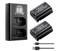 ENEGON DMW-BLK22 Lot de 2 Batteries 2400mAh et Double Dhargeur avec Dâble USB-Micro et écran LCD pour appareils Photo Panasonic Lumix DC-S5, DC-S5 II/IIX, GH5 II, GH6, GH7, S5M2, GH5M2, S9