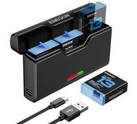 ENEGON Hero 13 Batterie 2400 mAh et LED 3 canaux USB Chargeur de mémoire pour GoPro Hero 13 Noir