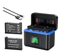 ENEGON Insta 360 X4, Piles Rechargeables de Haute qualité de 2500 mAh (Lot de 2) avec Chargeur de Rangement intégré