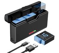 ENEGON Kit de batterie pour Hero 12, 11, 10, 9 - 3 batteries 1800 mAh et chargeur de batterie USB LCD à 3 canaux entièrement compatible (3 batteries + 1 chargeur