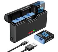 ENEGON Kit de Batteries pour GoPro Hero 13 Black/Enduro - 3× 2400mAh Batteries Haute Performance à Longue autonomie + Chargeur USB-C Triple