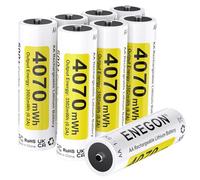 ENEGON - Lot de 8 Piles AA Lithium Rechargeables 4070 mWh 1,5 V, Chargeable exclusivement avec Chargeur Lithium. Haute Puissance pour manettes, serrures connectées, caméras de Surveillance（Blanc）