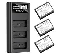 ENEGON LP-E10 High-Capacity Batteries (3×1680mAh) with LCD 3-Slot Charger, Compatible with Canon LP-E10 and EOS Rebel T3, T5, T6, Kiss X50, X70, 1100D, 1200D, 1300D, 2000D, 3000D, 4000D