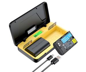 ENEGON LP-E6/LP-E6N Chargeur Rapide de Stockage Double 20W (2X 2000mAh) Compatible avec Canon EOS 5D, EOS 5D Mark II,EOS 6D, 7D, 60D, 70D, 80D, 90D, XC10, XC15, Écran LCD