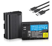 ENEGON LP-E6/LP-E6N Lot de 2 Batteries de Rechange USB-C à Charge directe 2000 mAh pour Canon LP-E6 Akuu, Compatible avec Canon EOS 5D/5D Mark III/5D Mark IV, Canon EOS 6D/6d Mark II, Canon EOS
