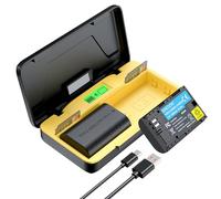 ENEGON LP-E6NH Lot de 2 chargeurs Rapides à Double mémoire 20 W (2 x 3000 mAh) Compatible avec Canon EOS 5D, 6D, 7D, 60D, 70D, 80D, 90D, XC10, XC15, R, R5, R6, R7, Affichage LCD