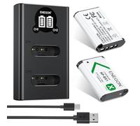 Batterie ENEGON NP-BX1 (Pack de 2 1300mAh) et kit de Chargeur LCD compatibles avec Sony NP-BX1 et Sony ZV-1, Cyber-Shot DSC-RX100, DSC-RX100 II/III/M4/M5/M6/M7/Ⅳ/Ⅴ/Ⅵ/Ⅶ/VA, DSC-RX100M II, HDR-CX405