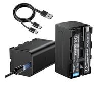 ENEGON NP-F750 USB-C Batteries de Rechange à Charge Directe 5600mAh (Pack Double) pour NP-F980 NP-F970 NP-F960 NP-F950 NP-F930 NP-F770 NP-F750 NP-F570 NP-F550