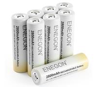 ENEGON Pile Rechargeable AA 2800mAh 8 pièces - Piles AA Rechargeables Ni-MH Haute Capacité de 1,2V Préchargées - Faible Autodécharge, Boîte de Rangement Incluse.
