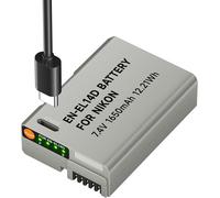 ENEL14 1650mAh Replacement Battery with USB-C Charging Cable for Nikon D5600, D5100, D5200, D5300, D5500, D3200, D3400, D3500, Coolpix P7100, P7200