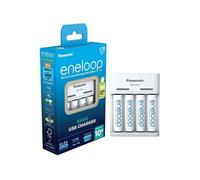 Panasonic Chargeur USB de base eneloop BQ-CC61 (4 pcs, AA, 1900 mAh, Piles rechargeables + chargeur), Batterie + chargeur