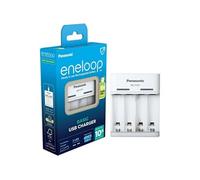 Sanyo Chargeur eneloop Basic USB pour 2/4 piles AA/AAA, 10h de charge, 6 fonctions de sécurité