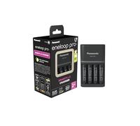 eneloop Chargeur Pro SmartPlus, pour 1 à 4 piles rechargeables AA/AAA, 2 heures de temps de charge, 10 fonctions de sécurité, 4 piles Eneloop Pro AA incluses (2500 mAh), prise britannique
