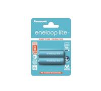 eneloop Lite, Piles Rechargeables AA/Mignon, Lot de 2, capacité de Min. 950 mAh, Piles Ni-MH, prêt à l'emploi, Rechargeables jusqu'à 3000 Fois, Emballage sans Plastique, Lite, Bleues