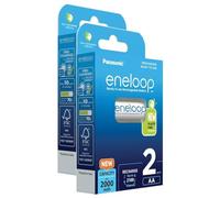 Eneloop Lot de 2 x 2 Piles Rechargeables Mignon AA 2000mAh Ni-MH