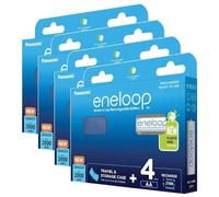 Eneloop Lot de 4 x 4 Piles Rechargeables Ni-MH Mignon AA 2000mAh + Boite de Rangement