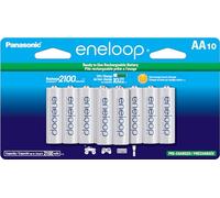 Eneloop Panasonic BK-3MCCA10FA AA 2100 Lot de 10 batteries rechargeables pré-chargées Cycle Ni-MH