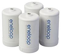 Eneloop Panasonic BQ-BS1E4SA Lot de 4 adaptateurs de Batterie pour Piles AA Rechargeables Ni-MH Taille D