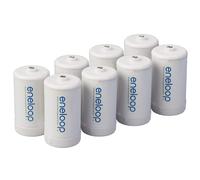 Eneloop Panasonic BQ-BS1E8SA D Size Adaptateurs de batterie pour une utilisation avec Ni-MH Rechargeable AA Battery Cells 8 Pack