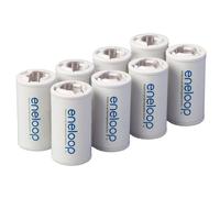 Eneloop Panasonic BQ-BS2E8SA C Size Adaptateurs de batterie pour une utilisation avec NI-MH Rechargeable AA Battery Cells 8 Pack