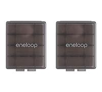 Eneloop Panasonic BQ-CASEK2SA Pro Lot de 2 boîtiers de Rangement pour Piles 4AA ou 5AAA, Gris Obsidienne