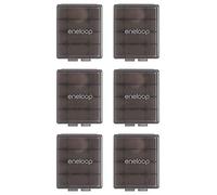 Eneloop Panasonic BQ-CASEK6SA Pro Lot de 6 boîtiers de Rangement pour Piles 4AA ou 5AAA Gris Obsidienne