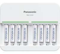 Eneloop Panasonic K-KJ63M3A8BA Batterie Rechargeable avancée 8 Positions Chargeur Rapide 5 Heures avec 8 voyants de Charge LED avec 8 Piles AAA