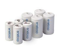 Eneloop Panasonic K-KJBS1 / 2E8A C Adaptateurs de batterie de taille C pour une utilisation avec Ni-MH Recharteable AA Battery Cells 8 Pack