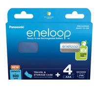 Sanyo Piles rechargeables Eneloop BK-4MCDEC AAA/HR03 800 mAh Ni‑MH 1,2V Lot 4 + boîte de stockage