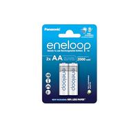 eneloop, Piles Rechargeables AA/Mignon, Lot de 2, capacité de Min. 2000 | mAh, Piles Ni-MH, prêt à l'emploi, Rechargeables jusqu'à 2000 Fois, Emballage sans Plastique, Standard, Blanches
