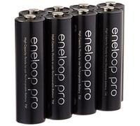 Eneloop Pro AA Haute capacité Ni-MH 2550 mAh (Min. 2 450 mAh) Batterie Rechargeables pré-chargées avec Support Lot de 8