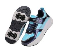 ENEN 2026 Chaussure Roller Fille, 31-40 EU Mode Basket Roller pour Enfan Chaussure a Roulette Garcon Fille Garçons Roues Basket a Roulette Adolescents pour Extérieur (Bleu,40)