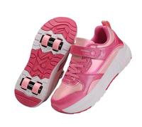 ENEN 2026 Chaussure Roller Fille, 31-40 EU Mode Basket Roller pour Enfan Chaussure a Roulette Garcon Fille Garçons Roues Basket a Roulette Adolescents pour Extérieur (Rose,31)