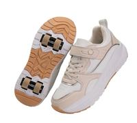 ENEN 2026 Chaussure Roller Fille, 31-40 EU Mode Basket Roller pour Enfan Chaussure a Roulette Garcon Fille Garçons Roues Basket a Roulette Adolescents pour Extérieur (Kaki,35)