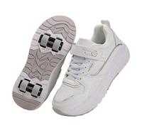 ENEN 2026 Chaussure Roller Fille, 31-40 EU Mode Basket Roller pour Enfan Chaussure a Roulette Garcon Fille Garçons Roues Basket a Roulette Adolescents pour Extérieur (Blanc,31)