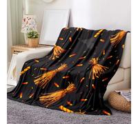 ENEN 3D Plaid Couverture Polaire Doux et Chaude - Couverture de Lit et Jeté de Canapé Flanelle Chambre Sofa,Halloween Plaid Ultra Douce et Duveteuse (Balai,100x150cm)