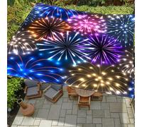 ENEN 3D Voile d'Ombrage Imperméable Carré, Toile Ombrage Exterieur Toile Pergola Protection des Rayons UV, Toile Ombrage pour Plein Air, Jardin & Terrasse (Feux d'artifice colorés,1.5x1.5m)