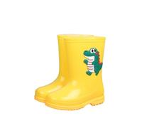 ENEN Botte de Pluie Enfant pour Garçon Fille Taille 27-34, Bottes Enfant Fille Garçon Imperméable Antidérapant Chaussures de Pluie pour Maternelle l'École Extérieur, Dinosaure (Jaune,30)