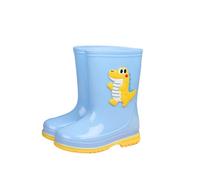 ENEN Botte de Pluie Enfant pour Garçon Fille Taille 27-34, Bottes Enfant Fille Garçon Imperméable Antidérapant Chaussures de Pluie pour Maternelle l'École Extérieur, Dinosaure (Bleu,30)