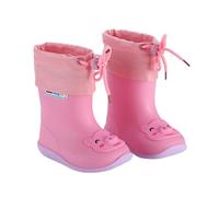 ENEN Bottes de Pluie Enfant Garçon et Fille Taille 24-31 Dessin Animé Bottes de Pluie en Caoutchouc pour Enfant avec Cordon réglable au Cou Imperméables Semelle Antidérapant Légères (Cochon,25)