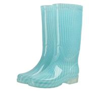 ENEN Bottes de Pluie pour Femme Homme 35-46 Mollet Large, Bottes Caoutchouc Pluie Adulte Imperméables Confortable avec Semelle Antidérapantes pour un usage Quotidien (Grille bleue,41)